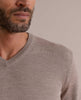 Merino Wool V-Neck Sweater - Beige