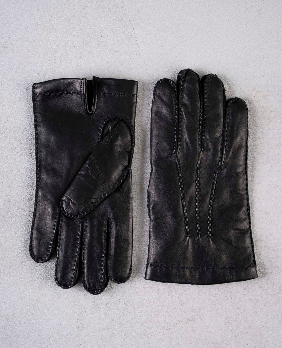 Black Lambskin Leather Gloves | Paolo Albizzati