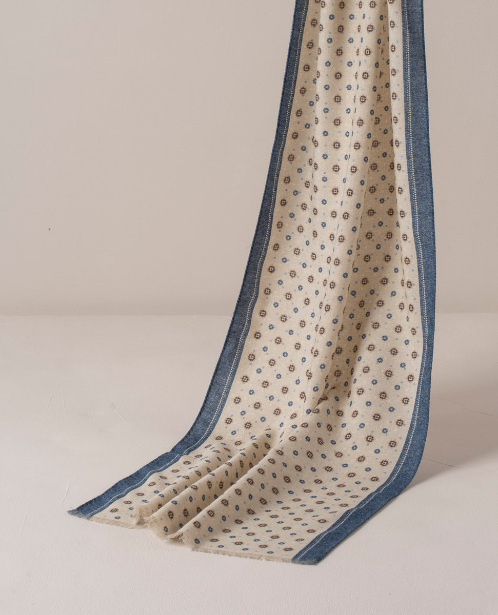 Logo Print Reversible Wool Scarf