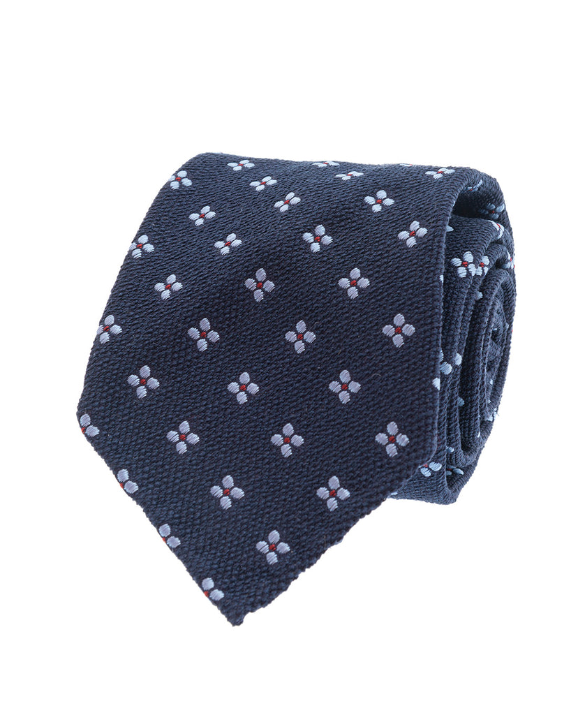 blue micro motif silk tie paolo albizzati 