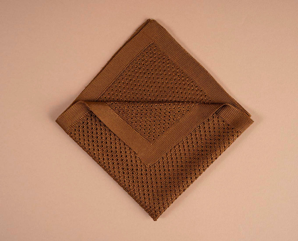 rust brown knitted foulard paolo albizzati 