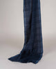 Wool Printed Scarf - Navy Blue Check and Dotted Motif