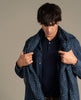 Linen Scarf - Blue Dots Printed