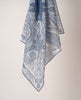 Bandana Scarf - Denim Blue Paisley Printed Cotton