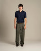 Silk Knitted Polo Shirt - Navy Blue
