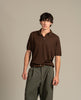 Silk Knitted Polo Shirt - Brown
