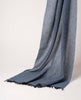 Cashmere Scarf - Denim Blue Woven Cashmere Solid