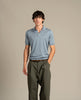 Silk Knitted Polo Shirt - Denim
