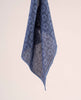 Linen and Cotton Pocket Square - Navy Blue Floral