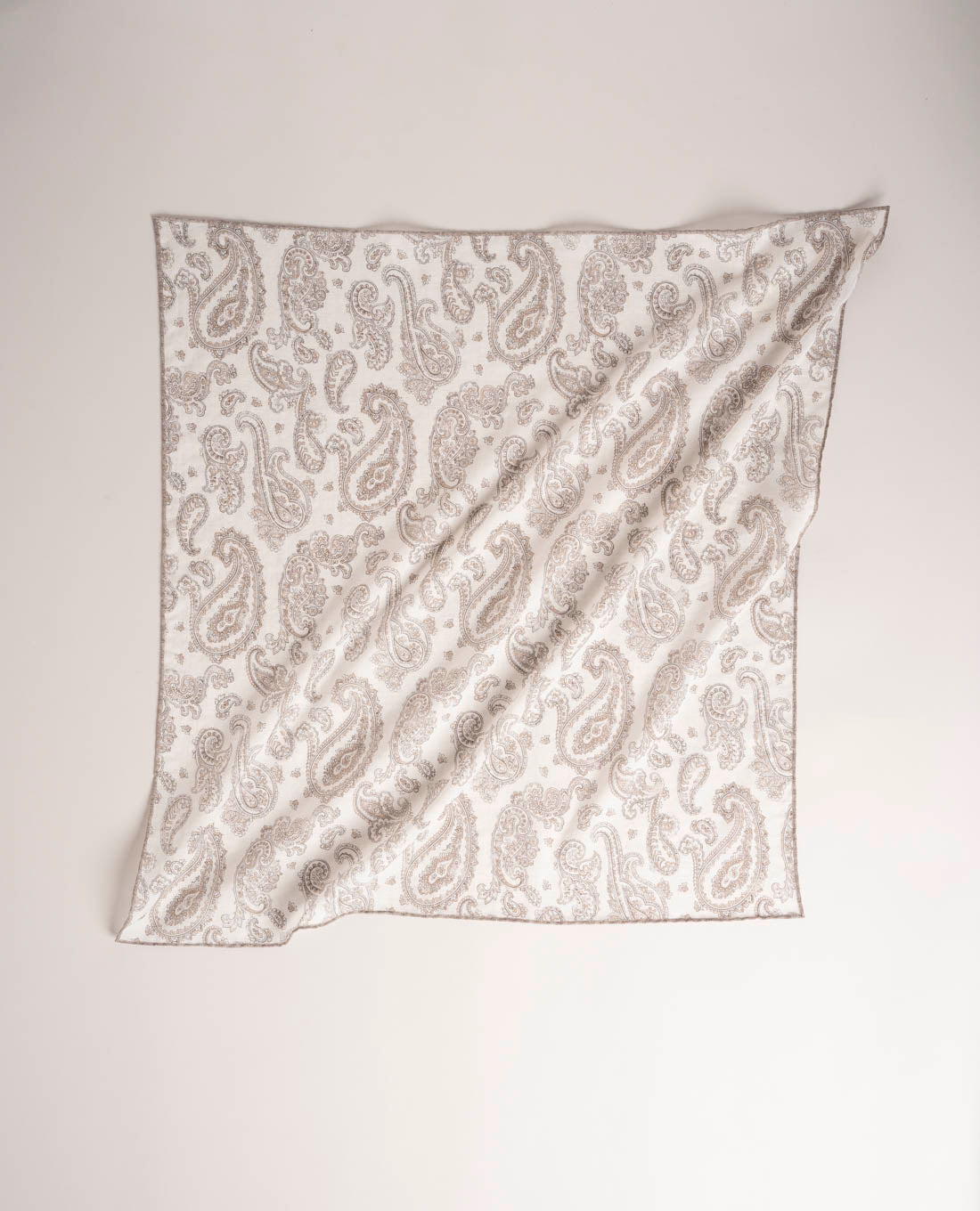 White Printed Paisley Cotton Bandana | Paolo Albizzati