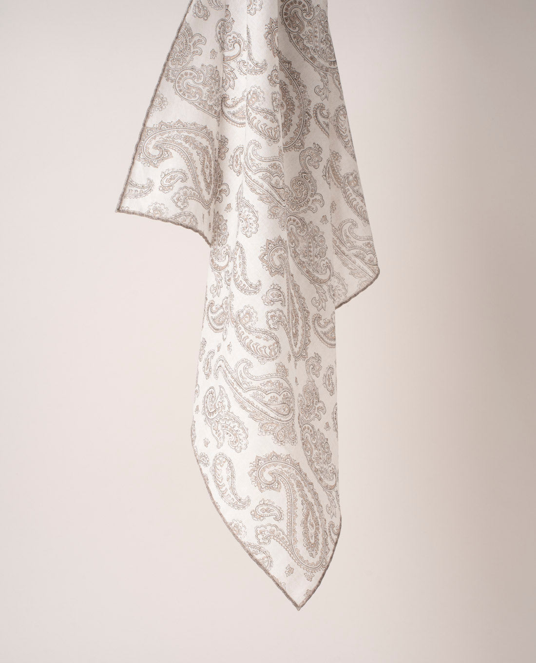 White Printed Paisley Cotton Bandana | Paolo Albizzati