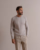 Pure Cashmere Cable Knit Sweater - Warm Grey