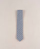 Micro Medallion Silk Blend Woven Tie - Blue