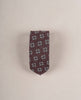 Floral Woven Donegal Silk Tie - Burgundy and grey