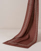 Wool Printed Scarf - Burgundy Melange with Dotted Motif