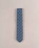 Denim Blue with Navy Micro Motif Shantung Silk Tie - Denim Blue