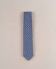 Micro Motif Woven Silk Tie - Denim blue