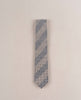 Striped Woven Donegal Silk Tie - grey and beige
