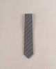 Herringbone Woven Silk Tie - Grey textured