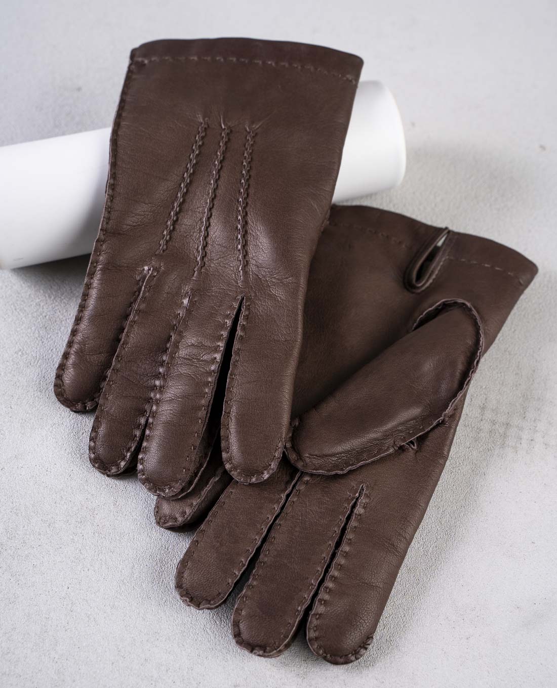 Brown Lambskin Leather Gloves | Paolo Albizzati