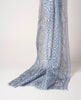 Linen Scarf - Light Blue Vintage Print