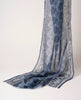 Linen Scarf - Blue Vintage Print