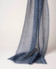 Linen Scarf - Blue Dots Printed
