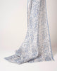 Linen Scarf - White and Blue Printed Paisley