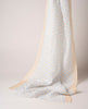Linen Scarf - Light Blue and Yellow Medallion Print