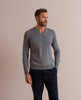 Merino Wool V-Neck Sweater - Grey