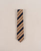 Stripe Wool Blend Tie - Navy blue and beige