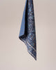Reversible Silk Pocket Square - Blue Paisley Foulard Print