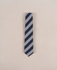 Striped Cashmere Tie - Navy blue and grey