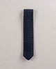 Knitted Pointed Wool Tie - Navy Blue