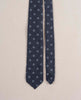 Navy Blue with Light Blue Micro Motif Shantung Silk Tie - Navy Blue