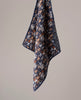 Reversible Silk Pocket Square - Navy Blue Horses Print