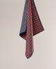 Reversible Silk Pocket Square - Red and Blue Horsebit Print