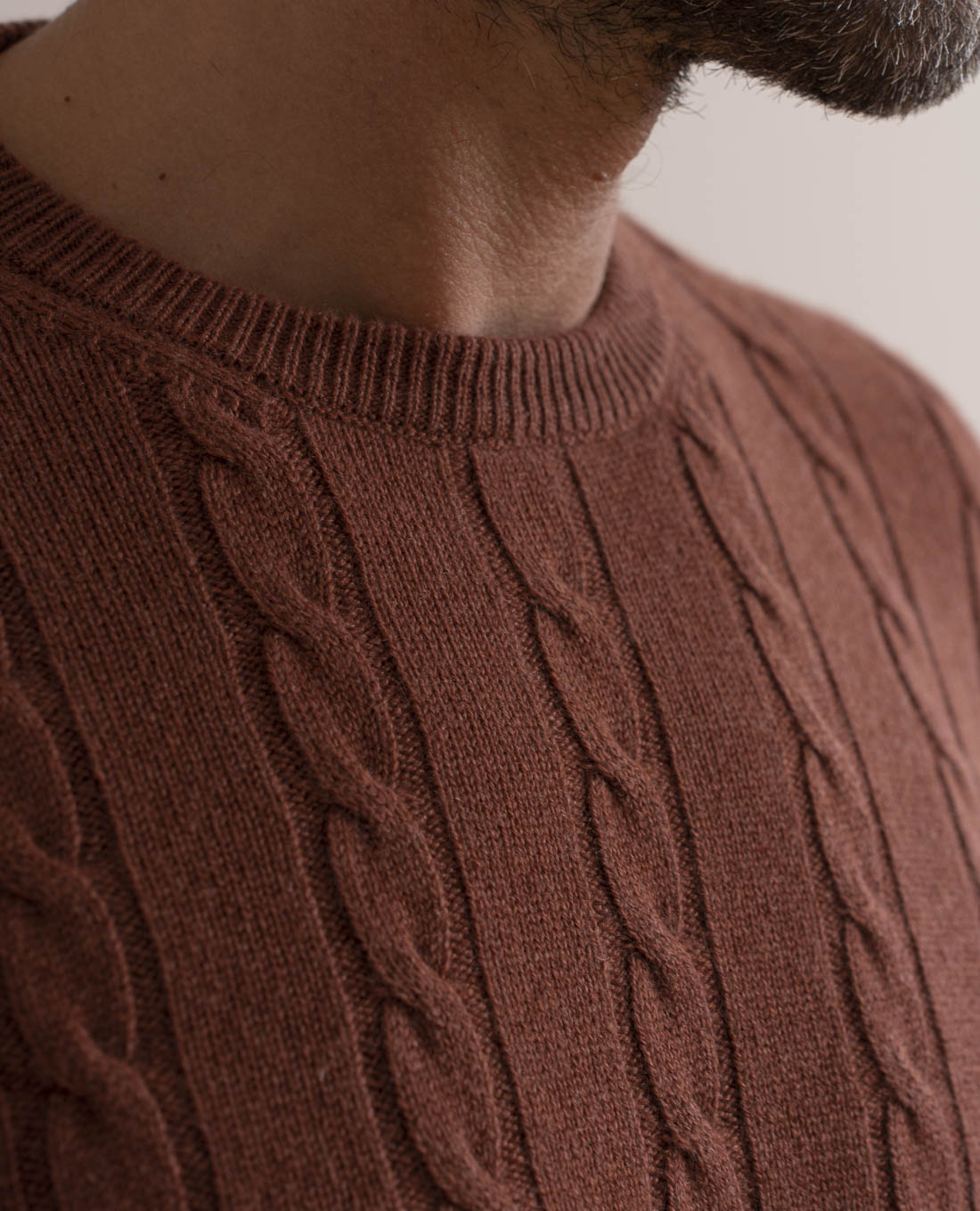 Rust Pure Cashmere Cable Knit Sweater Paolo Albizzati