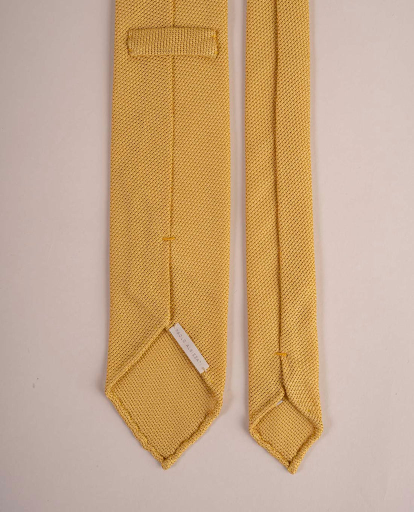 yellow solid grenadine silk tie paolo albizzati 