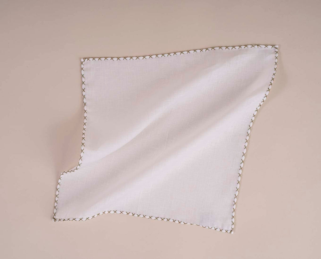 white khaki linen pocket square paolo albizzati