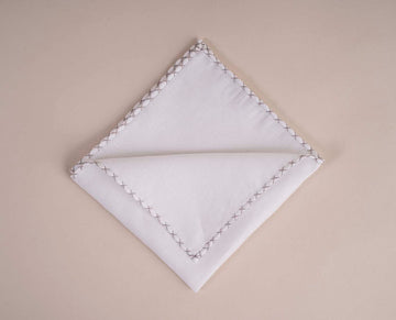 grey stitched linen foulard paolo albizzati