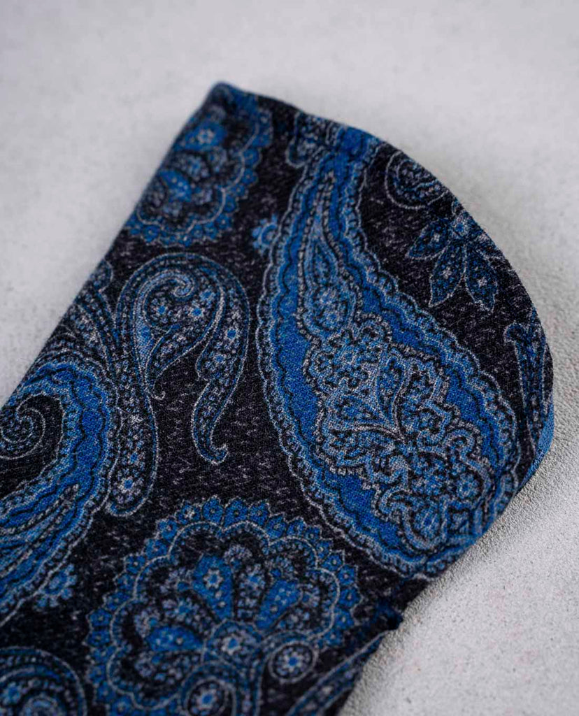 astuccio blu per occhiali foderato in seta per uomo paolo albizzati