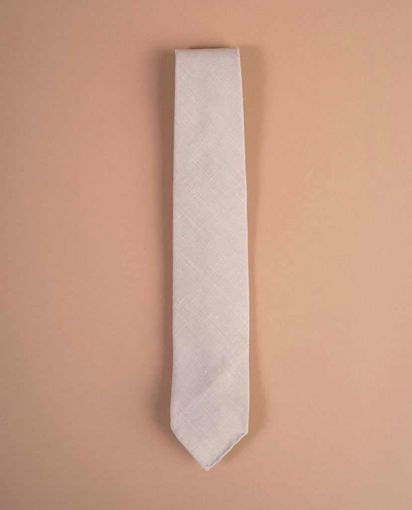 beige linen tie paolo albizzati