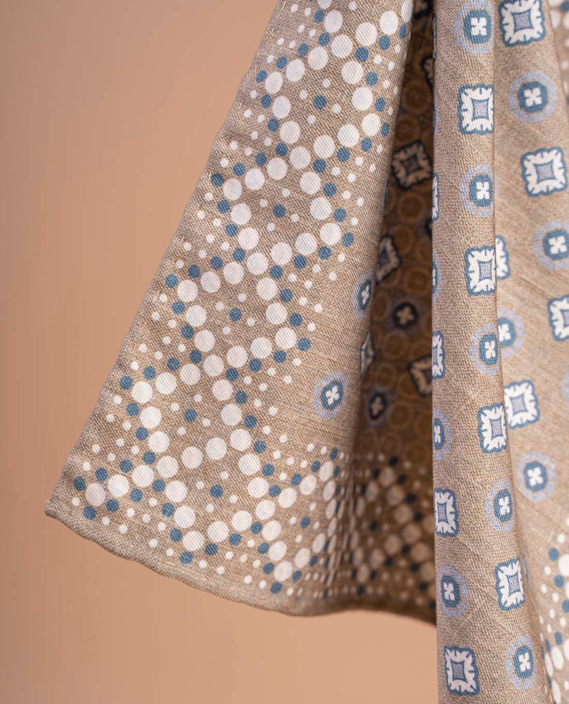 beige reversible pocket square paolo albizzati