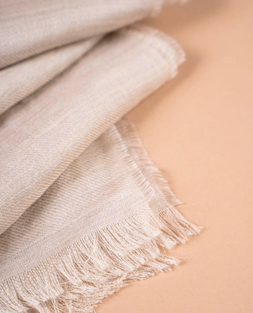 beige solid cashmere silk scarf for man paolo albizzati
