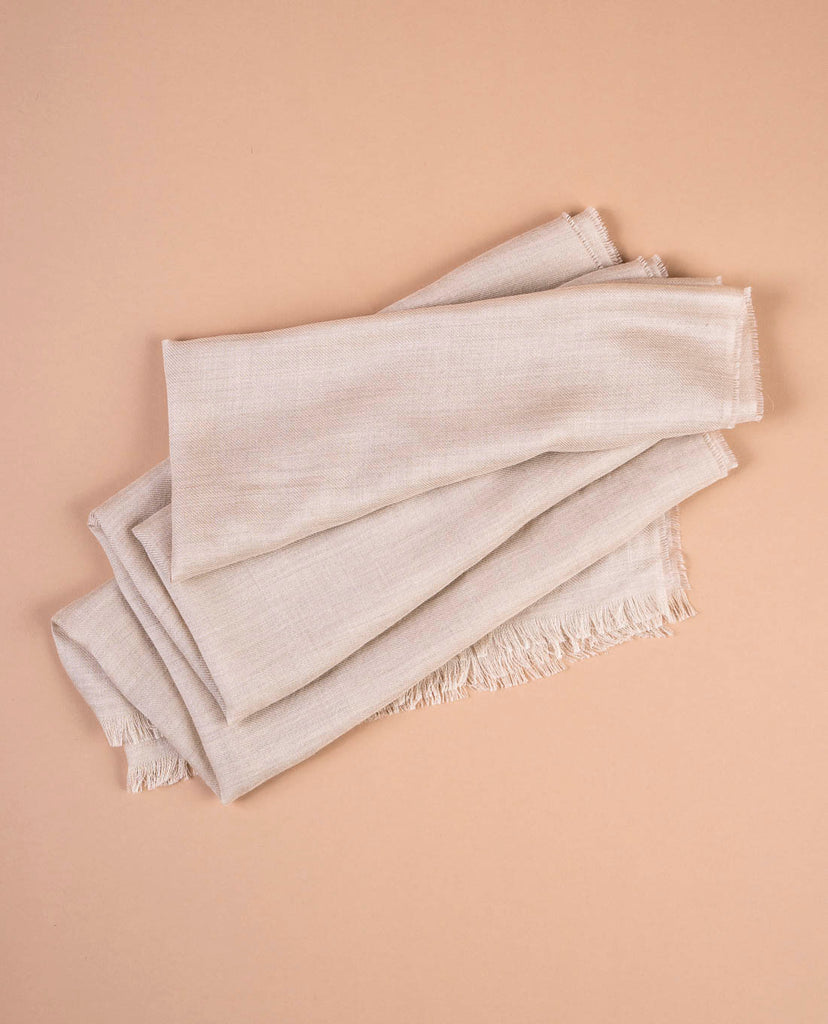 beige solid cashmere silk scarf for man paolo albizzati