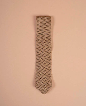 beige solid knitted tie paolo albizzati 