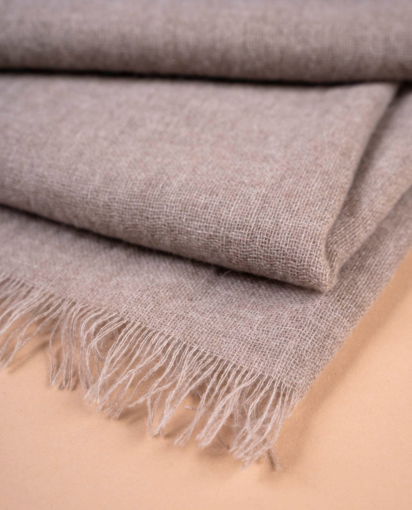 beige solid pure cashmere scarf for men paolo albizzati