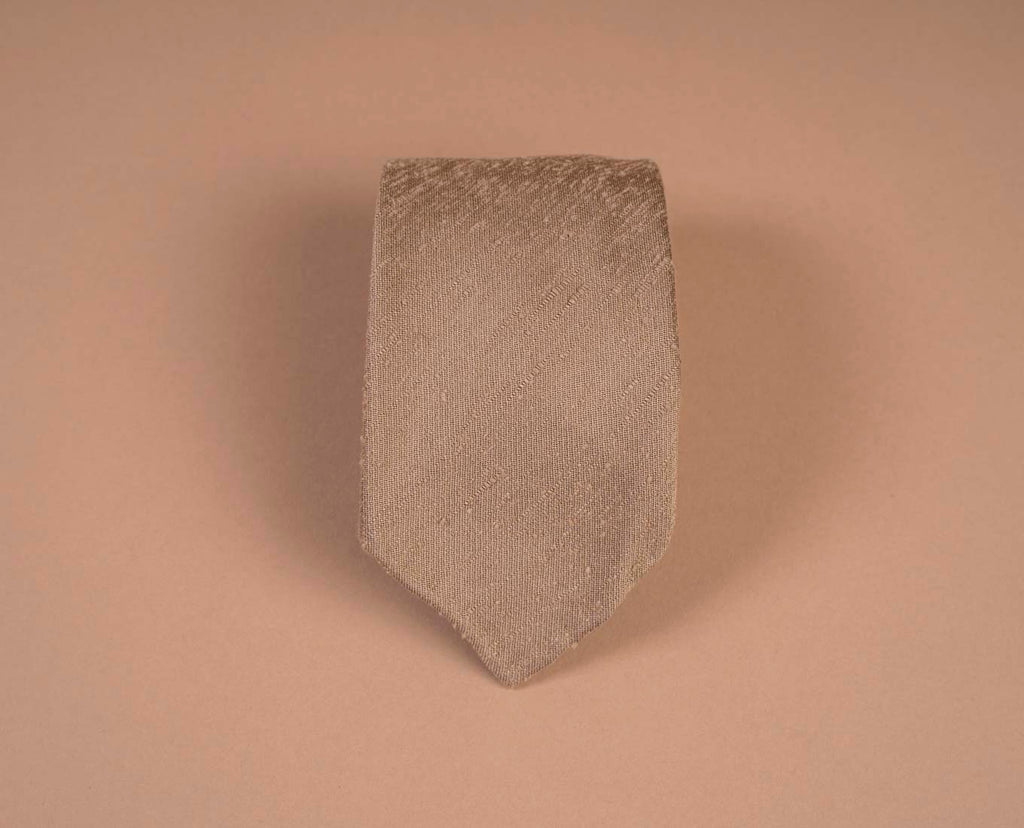 beige woven silk tie paolo albizzati