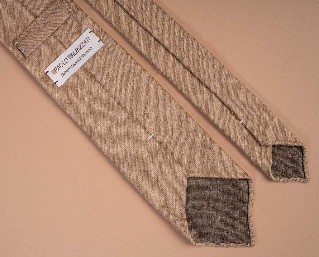 cravatta beige intreccio seta paolo albizzati